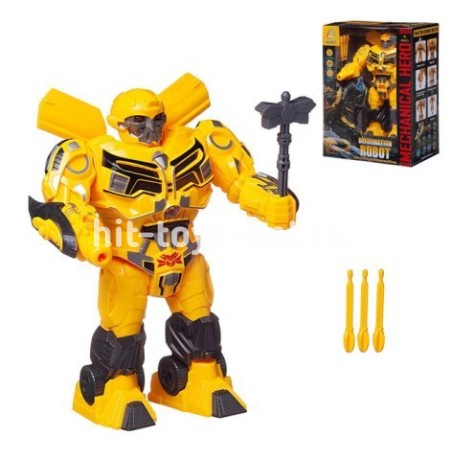 Трансформер Бамблби светомузыка, стреляет , с оружием, размер 23*19