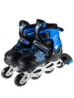 Ролики раздвиж. (голубые)(колеса PU 64мм со светом, р-р M 35-38) в сумке