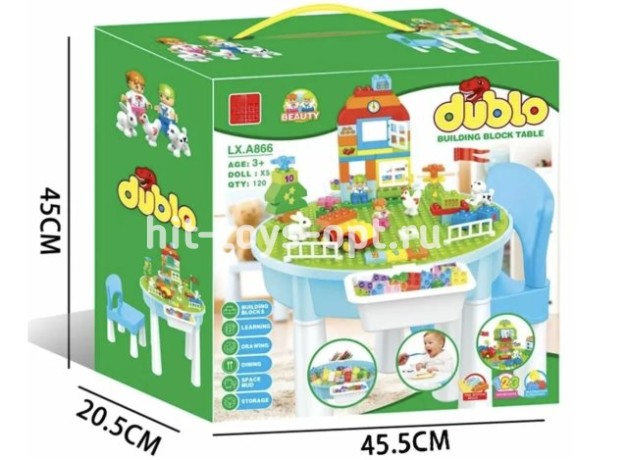 Конструктор Дупло Ферма со столиком и стульчиком для сборки 120 дет