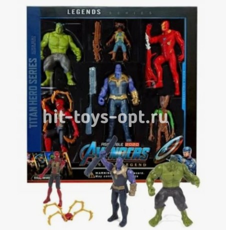 Набор супергероев 6 шт с аксесс, размер 34*35