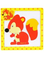 Деревянная Пазл-рамка магнитная (14,5х14,5) &quot;БЕЛОЧКА&quot; (9 элементов)