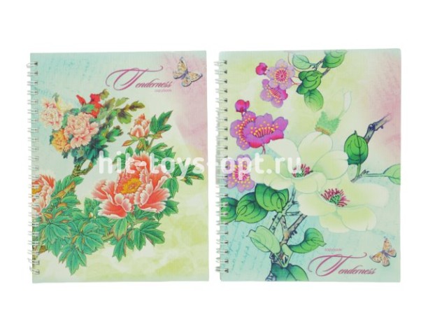 ТМ"Collezione" Тетрадь на гребне 80л. ЯРКИЕ КУСТАРНИКИ (обл.структурная "тесьма"