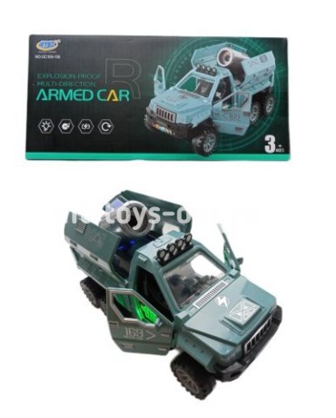 Машина военная с пушкой светомузыка, размер 22*10