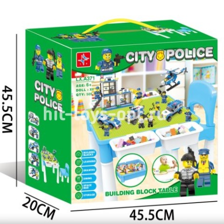 Конструктор Дупло Полиция со столиком и стульчиком для сборки 505 дет