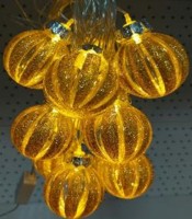 гирлянда нить диод 10л, пластиковый шарик РЕЗНЫЕ ДОЛЬКИ 5.7см, 5М,  , пр упак (5М/10Л)  ЗОЛОТО