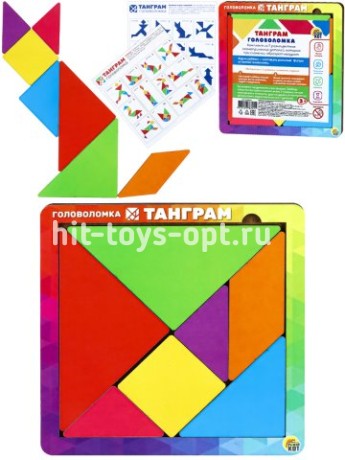 Головоломка деревянная Танграм ГЛ00013 разноцветный